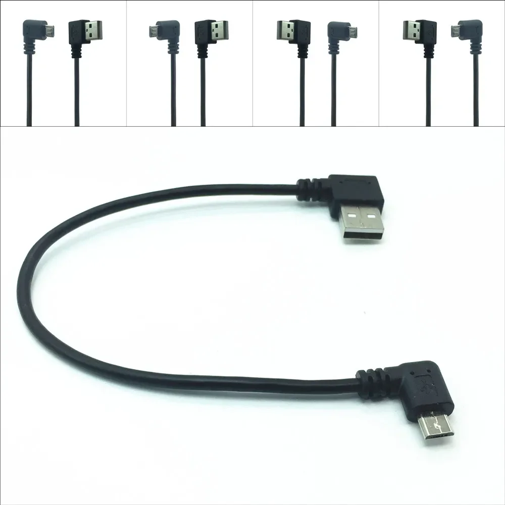 Micro USB Cable USB 90 Degree Right Angle Data Sync and Charge USB Type A to Micro USB Left Extender Lead 0.2m for samsung phone