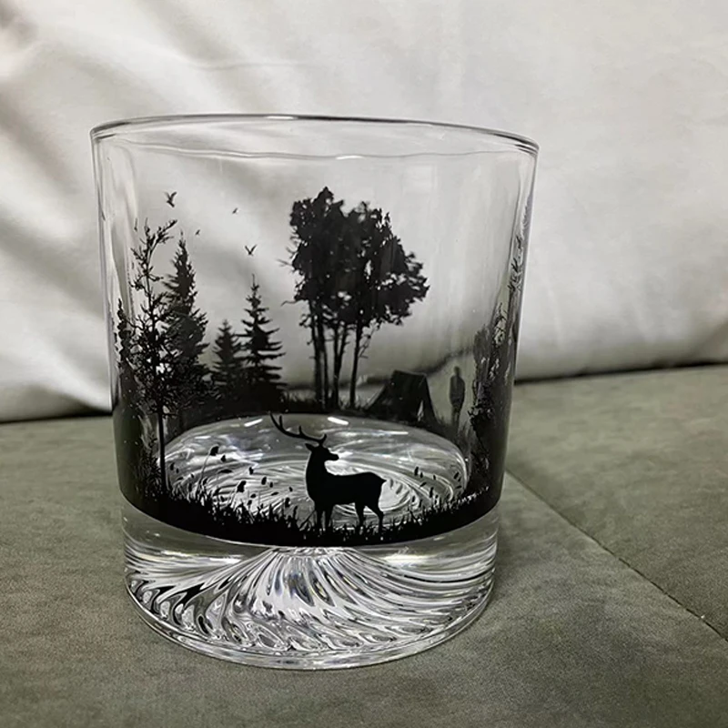 Iceberg-Creative Silhouette Wine Glass, Snow Mountain Cup, Thick Bottom Rock Cup, Christmas Gift, Whiskey Cup