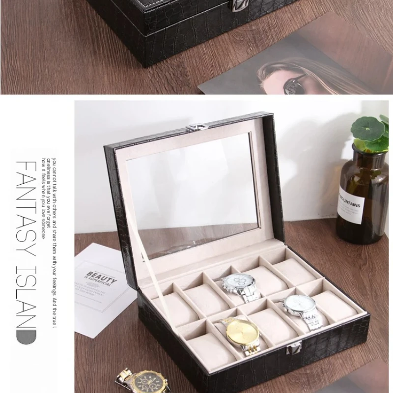 European Leather Watch Storage Box Gift Packaging Stall Display Wristwatch Bracelet Jewelry Organizer Holder Shop Business Gift - view 6