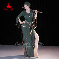 BellyDance Costume for Women's High-end Elegant Sequined Robe+Headband+Belt 3pcs Oriental Dance Saidi Shabbi Baladi Clothing