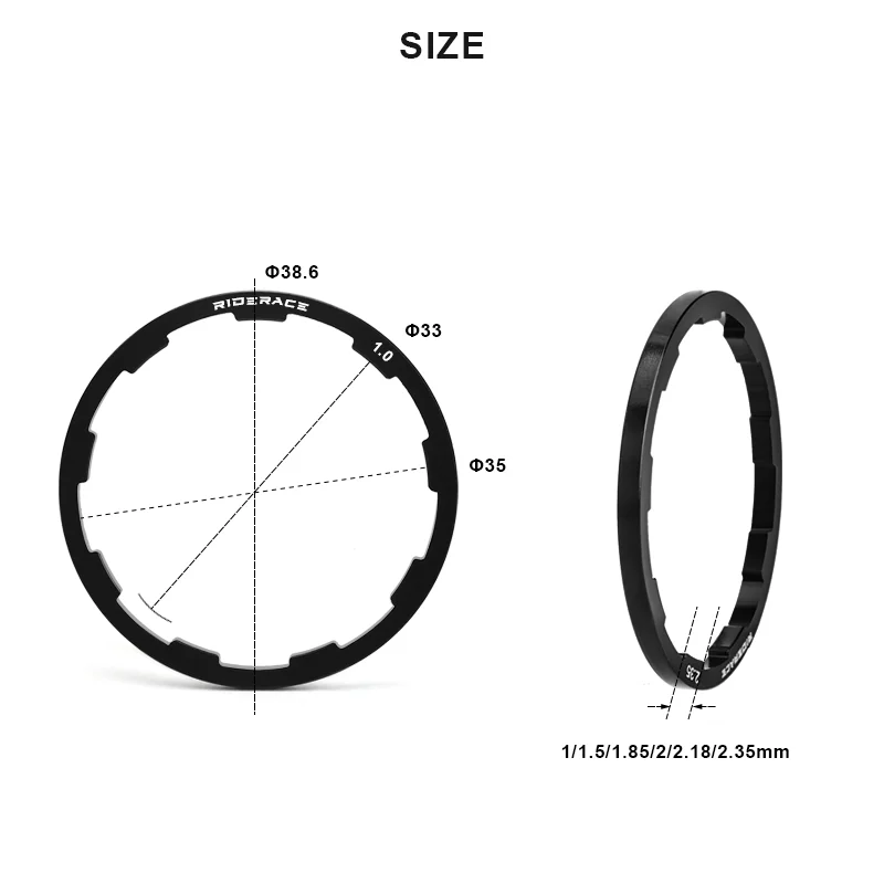 Bicycle Hub Washer MTB Road Bike Bottom Bracket Washer For Grooved Type Hub Flywheel Cassette Gasket 1/1.5/2/1.85/2.18/2.35mm
