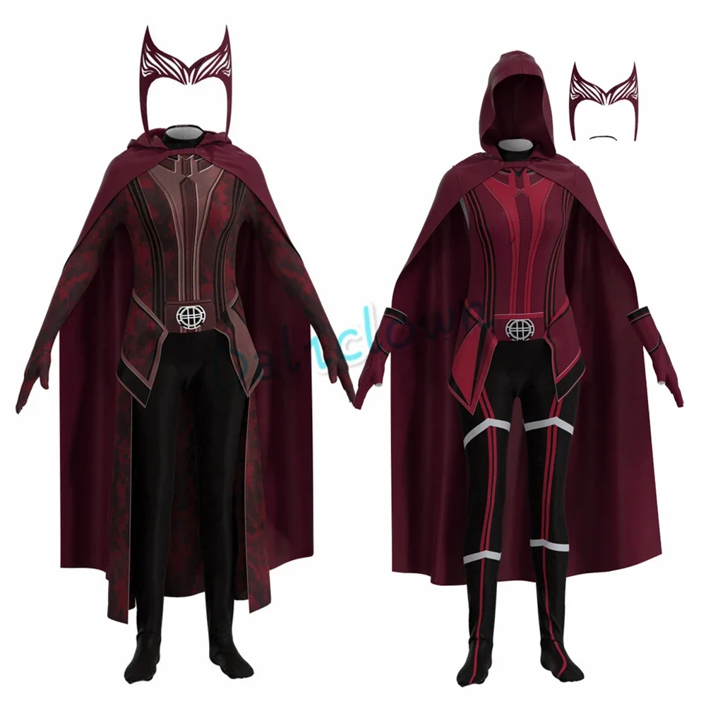 Wanda Maximoff planchers let Witch Jumpsuit Costume, Cape, EverakCrown, Sauna Piece, Full Set, Endgame imbibé, Multiverse of Madness Cosplay