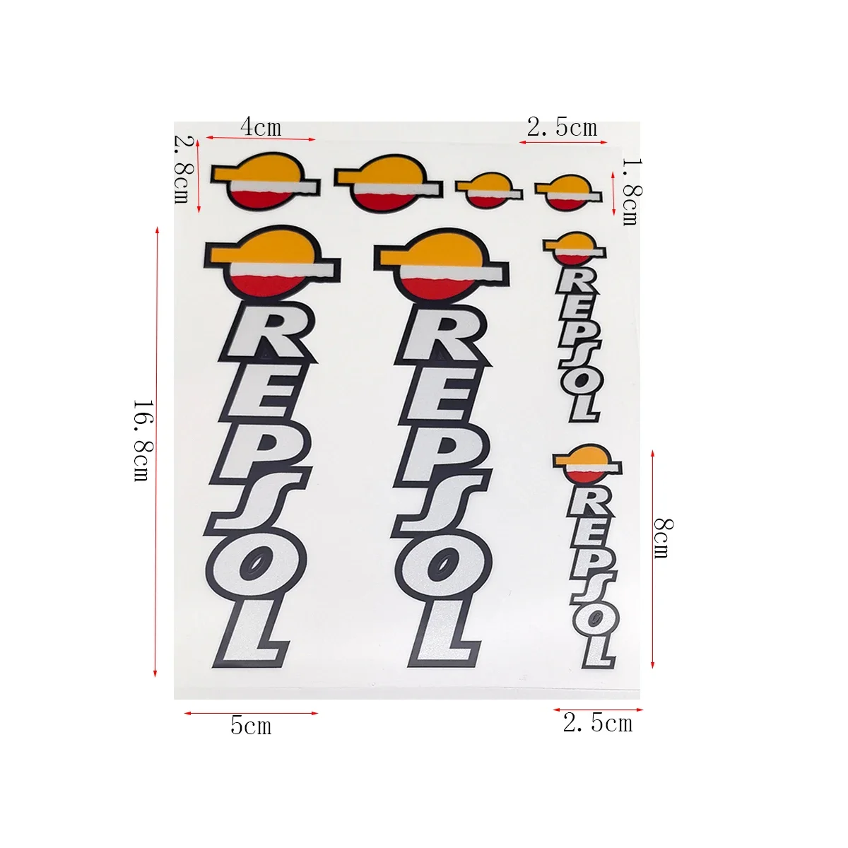 8 Stücke Reflektierende Wasserdichte Repsol Motoröl Motorrad Aufkleber Gabel Aufkleber Set – Detail 6