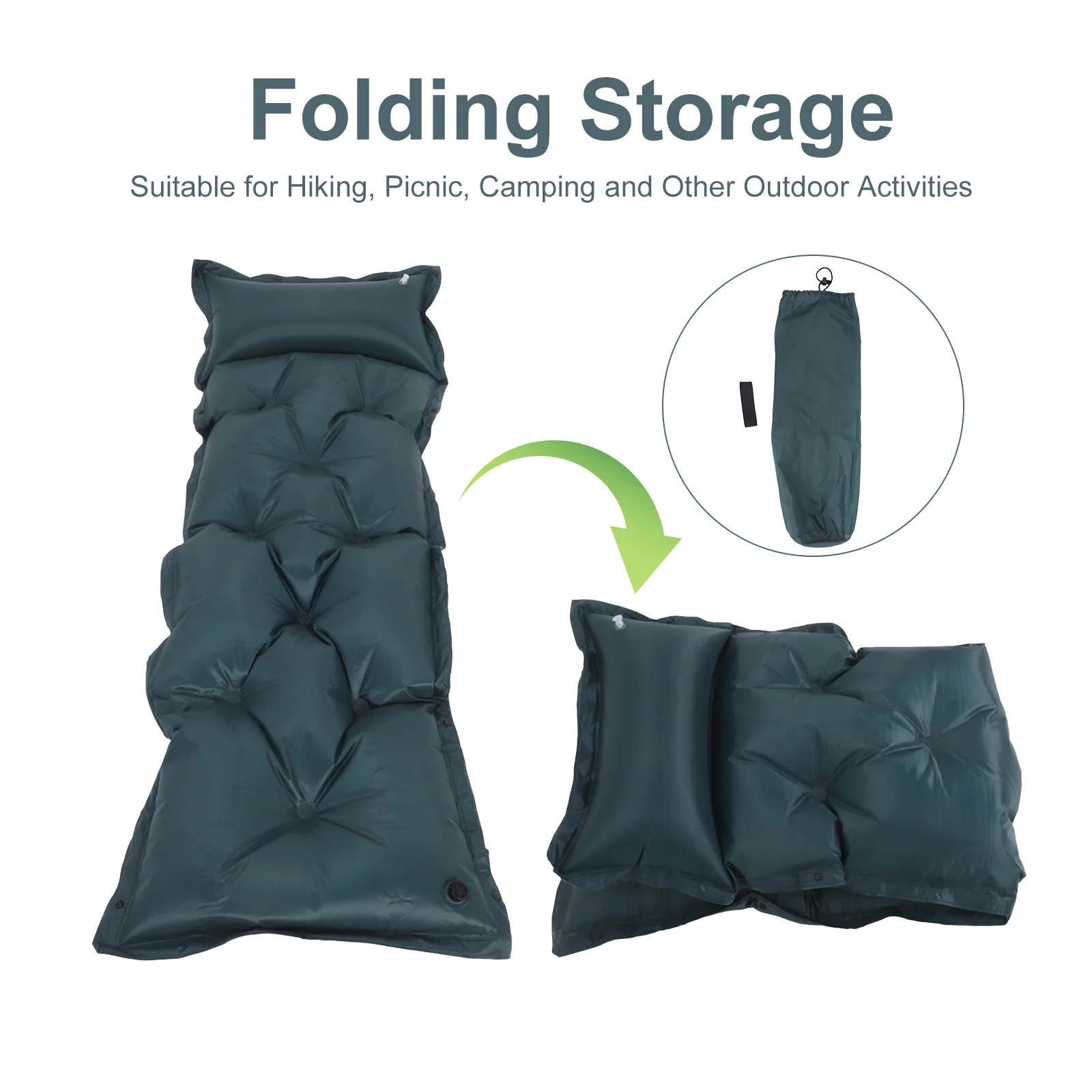 Materassino da campeggio Materasso gonfiabile autogonfiabile spesso Tappetino da esterno portatile impermeabile per escursioni con lo zaino in spalla