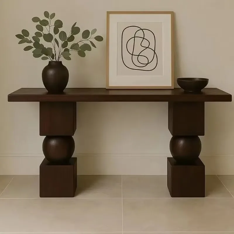 retro solid wood entrance table long table living room entrance table sofa rack