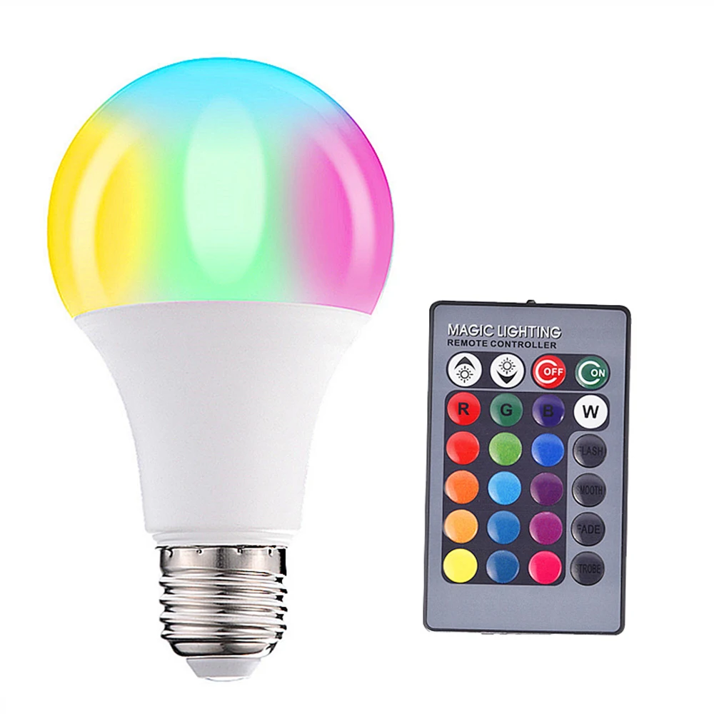 

3W 5W 10W 15W LED Lamp RGB LED Bulb E27 RGBW Dimmable Ampoule LED Smart Lights For Home Holiday Decoration With Remote Control