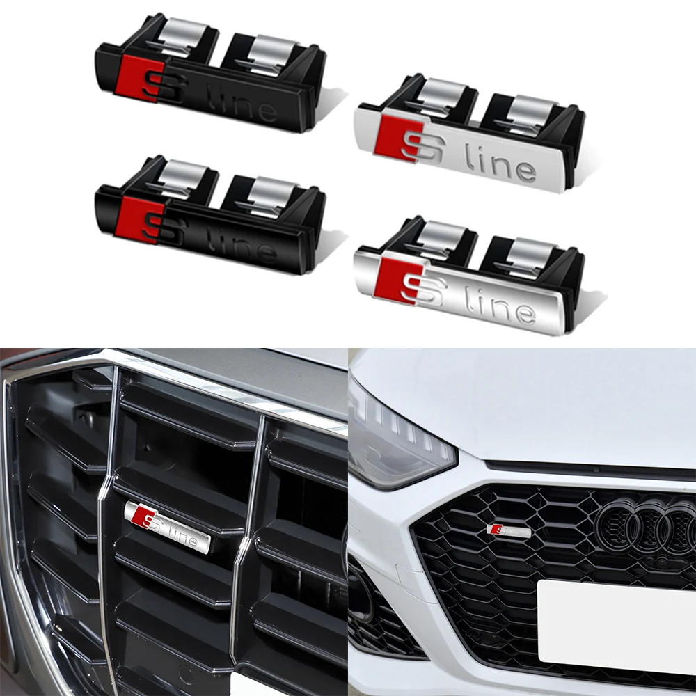 تصفيف السيارة شعار الشواية الجبهة هود شارة شبكات اكسسوارات السيارات لأودي Sline S Quattro A4 B8 A3 8P A6L S3 C7 8V S6 S7 S8 B6