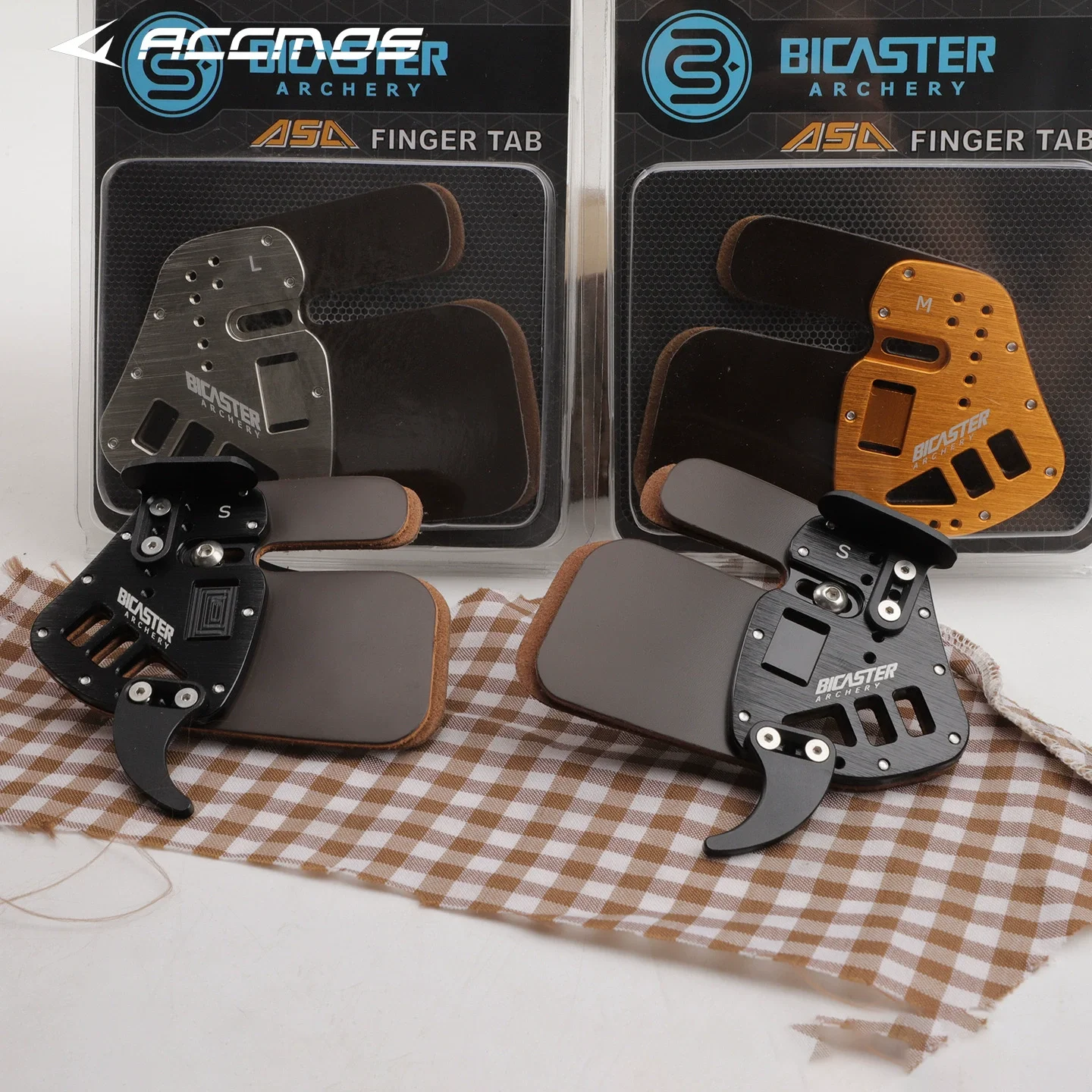 BICASTER Archery Finger Tab Adjustable Aluminum Leather Finger Guard S/M/L for Recurve Barebow Shooting, 4 Colors
