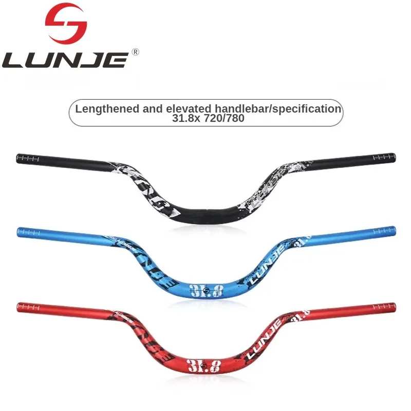 Lunje Mountain Bicycle Handle Bar Handlebar 90mm Tall Angle Handlebar 720/780mm Handle MTB Accessories mtb parts bicycle handle