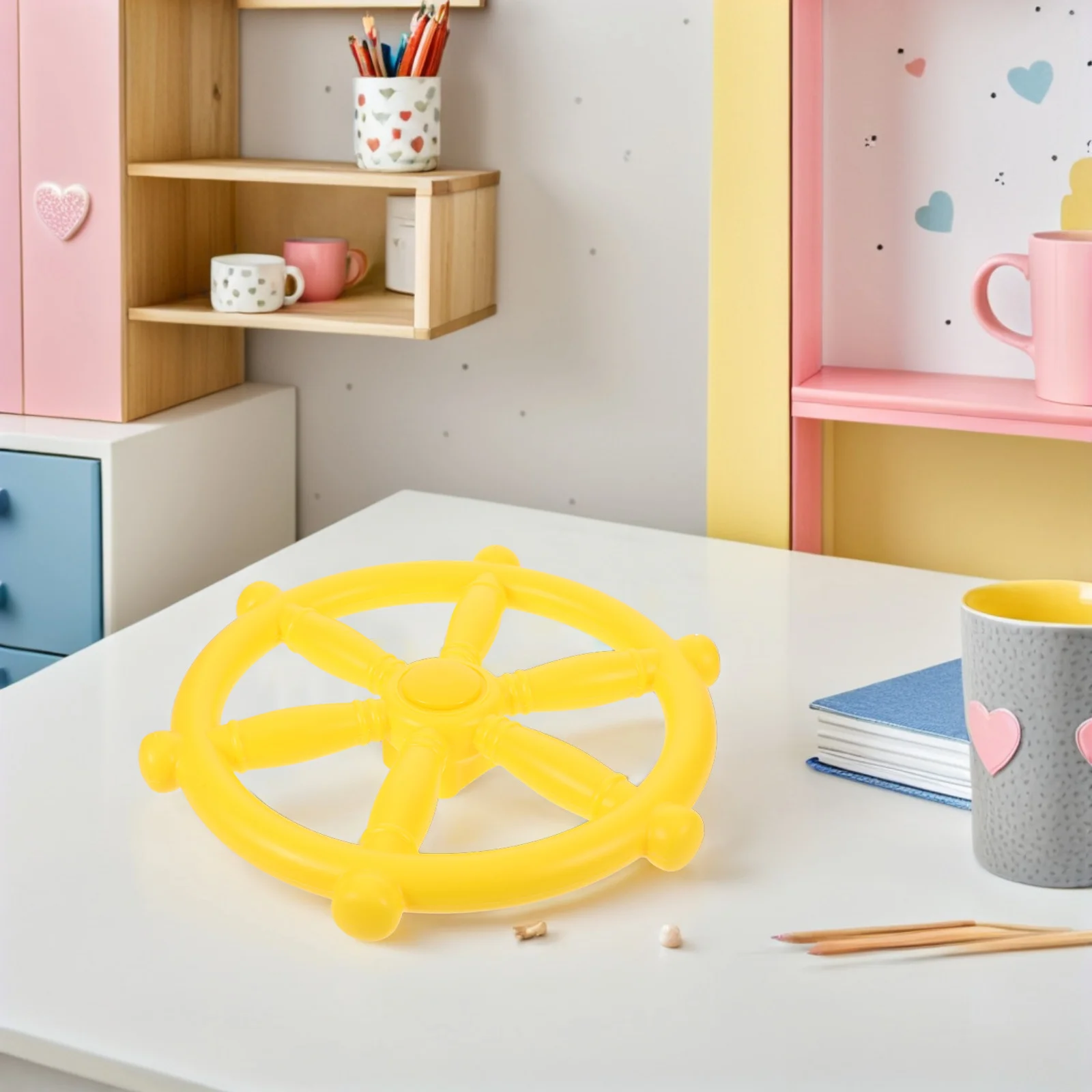 1Set Pirate Ship Steering Wheel Plastic Realistic Driving Experience Outdoor Playhouse Treehouse Swing Set Backyard Playground