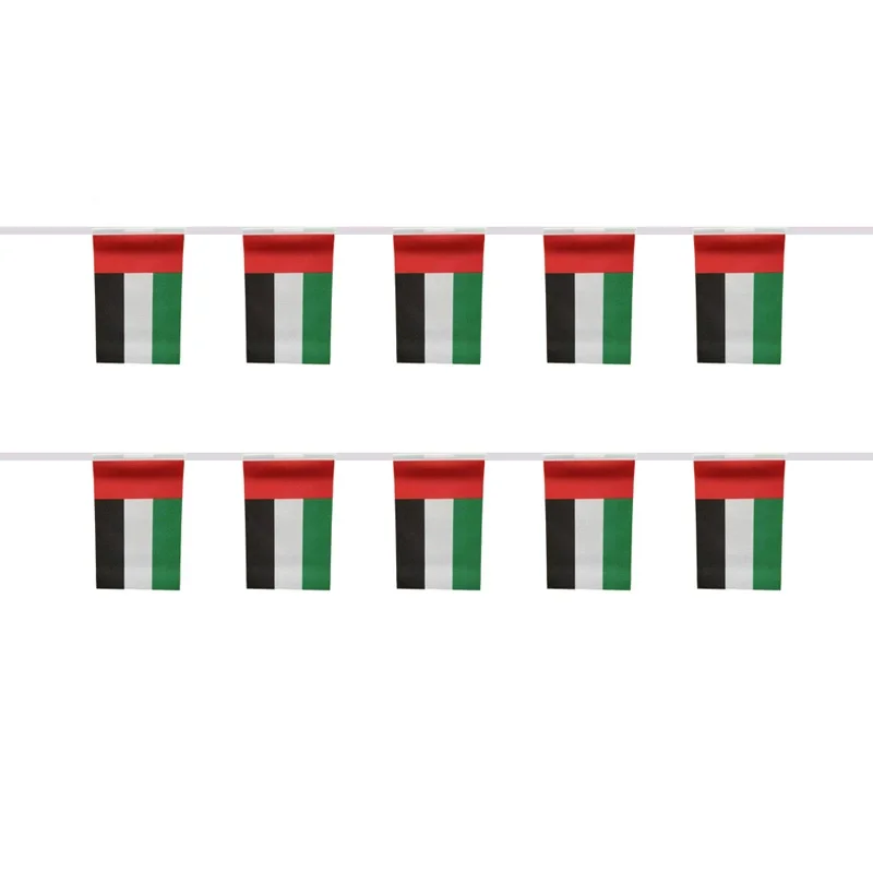 

SKY FLAG United Arab Emirates bunting flags 14x21cm 20pcs/lot UAE String flags Festival Party Holiday for decoration