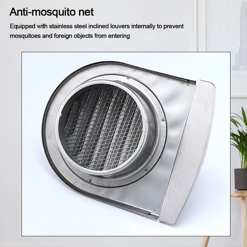 دائم الفولاذ المقاوم للصدأ الجدار الخارجي تنفيس الهواء مكافحة الطيور وفتحات الفئران غطاء مقاوم للماء 100/150 مللي متر شبكات التهوية مجاري الهواء