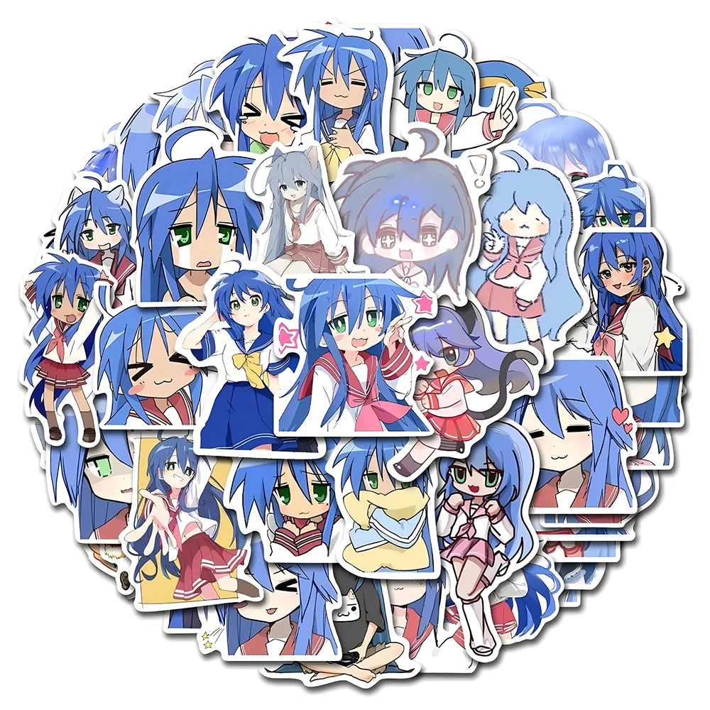 10/30/50pcs Cartoon Anime Lucky☆Star Izumi Konata Stickers Kawaii Girl Graffiti Decals for Kid Helmet Guitar Vinyl Sticker Toys