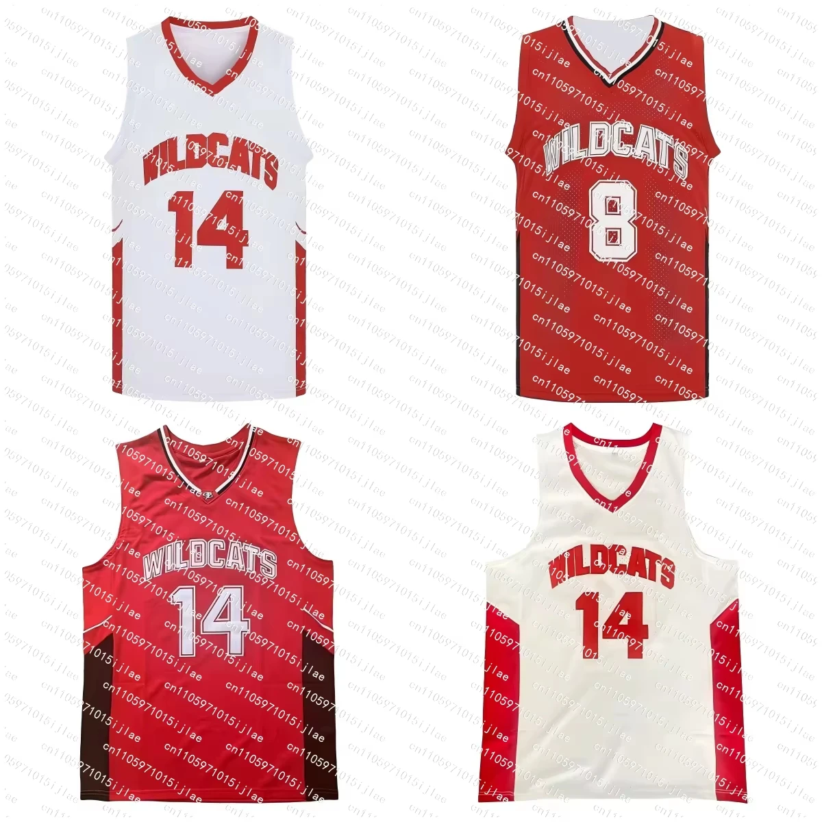 

2025 Movie Wildcats High School #14 Troy Bolton Basketball Jersey Sports Shirt Cosplay Mens Halloween Party Costumes Tops Vest