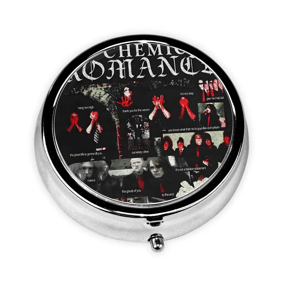 

Romances Pills Box Rock Band Three Cheers for Sweet Revenge 3-Compartment Pill Organizer Container Storage Box