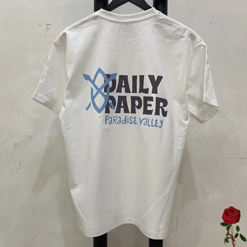 Simple Letter Print White Daily Paper T Shirts American Fashion Vintage Streetwear DAILY PAPER Tops