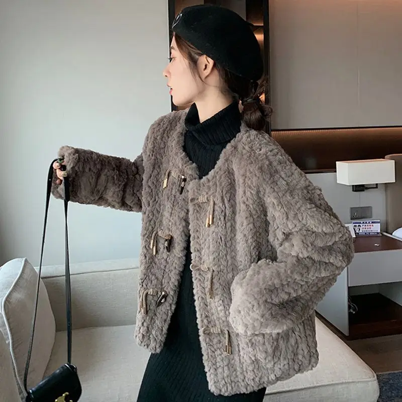 Faux Fur Neck Coat Coats Womens Outside Patchwork Straight Cashmere Cuffs Pockets Beige Evening Pure Leisure Comfy Fancy Peluche