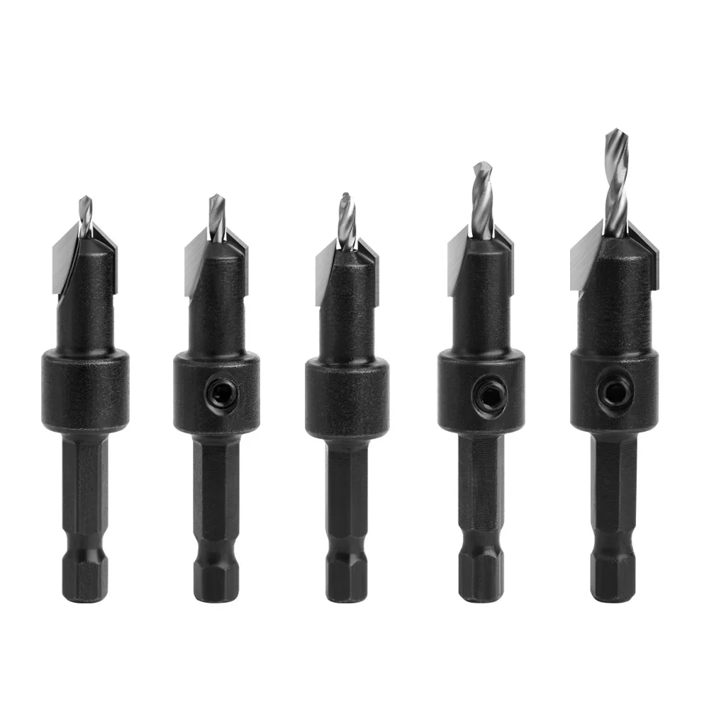 1pc 1/4 Hex Shank HSS Countersink Woodworking Router Bit set Milling Cutter Screw Extractor Remon Demolition Wood Core Drill Bit