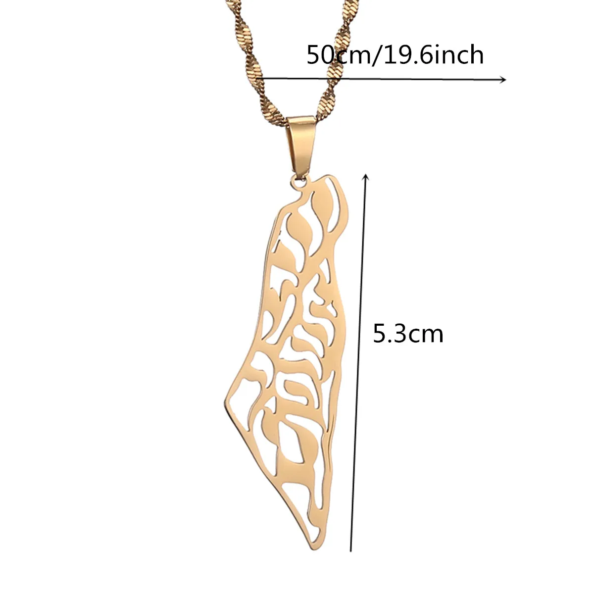 Israel Palestine Map Pendant Necklaces Women Gifts Israeli Arabic Hebrew Jewelry - view 3