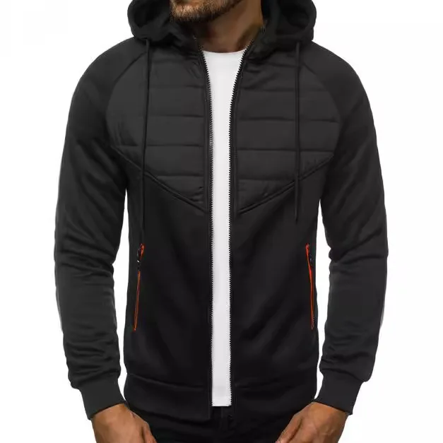 

Men's Casual Zipper Hoodie Jacket Patchwork Open Cardigan Long Sleeve Polyester Cotton Blend Winter Warm Fashion Streetwear