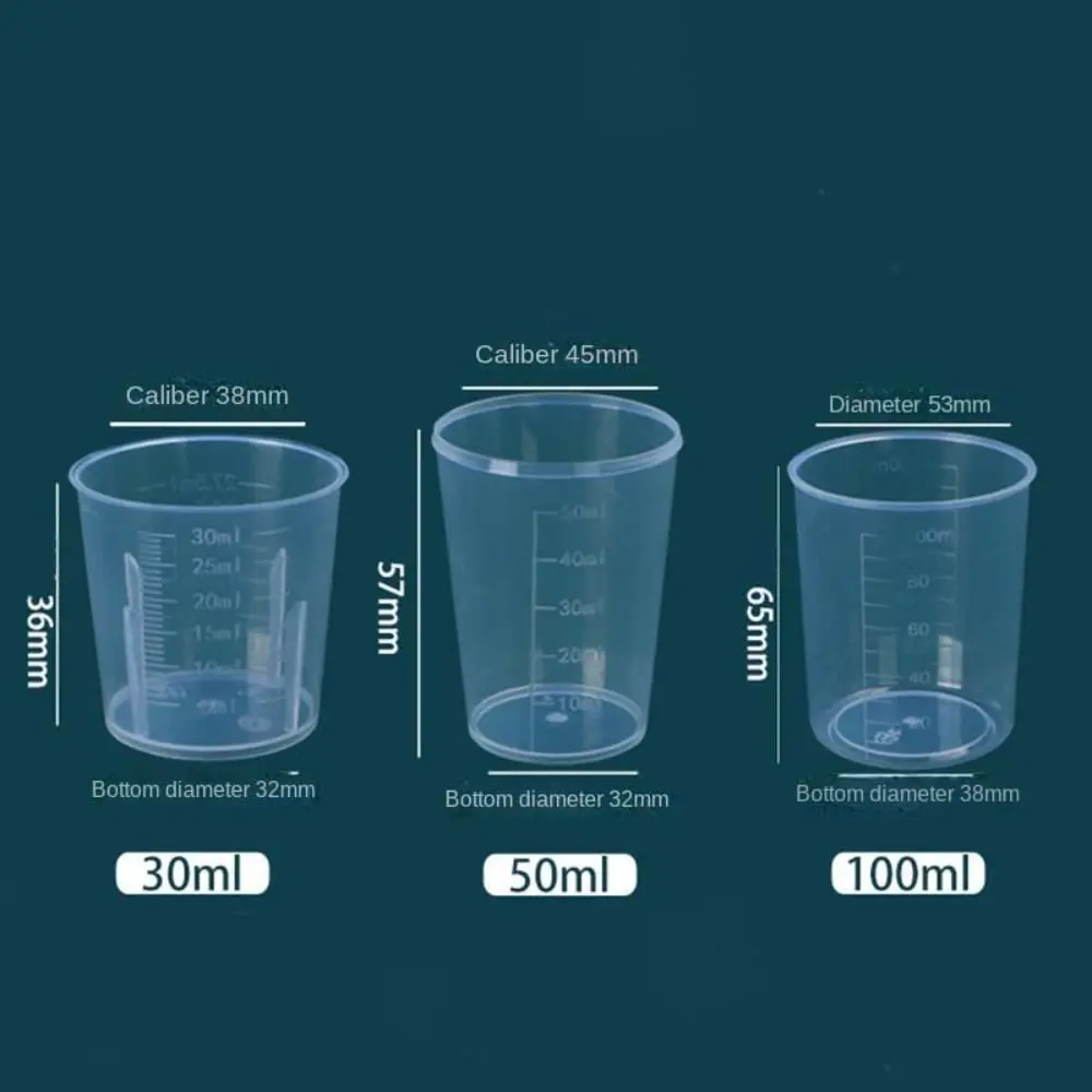 30/50/100ml Clear Graduated Measuring Cup Scale Plastic Transparent Mixing Cup Laboratory Beaker Kitchen Baking