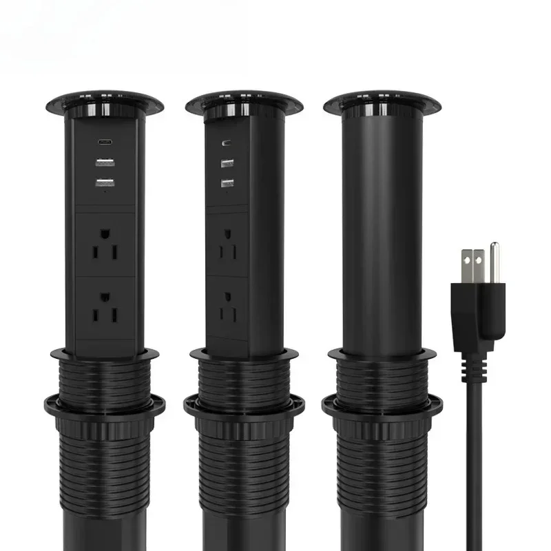 Intelligent Motorized Pop-up Electrical Outlets 15A Automation Kitchen Furniture with 120V Socket Plug Socket Type