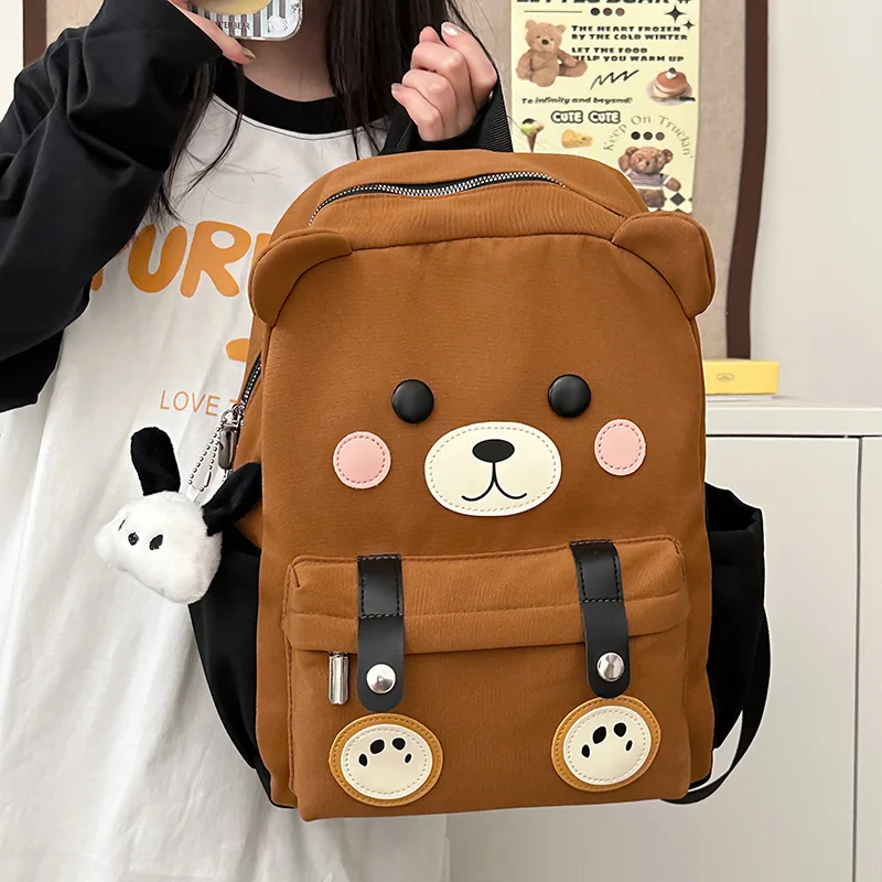 

2024 New Women Backpack Kawaii Bear Japanese Harajuku Laptop Travel Water Proof Aesthetic Y2k High Capacity School Bags Unisex