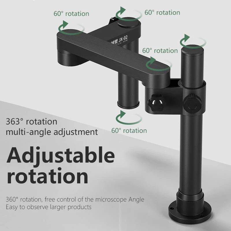 MaAnt JX-02 braccio robotico rotante oscillante a 360 ° per microscopio supporto pieghevole per microscopio per forgiatura in metallo con