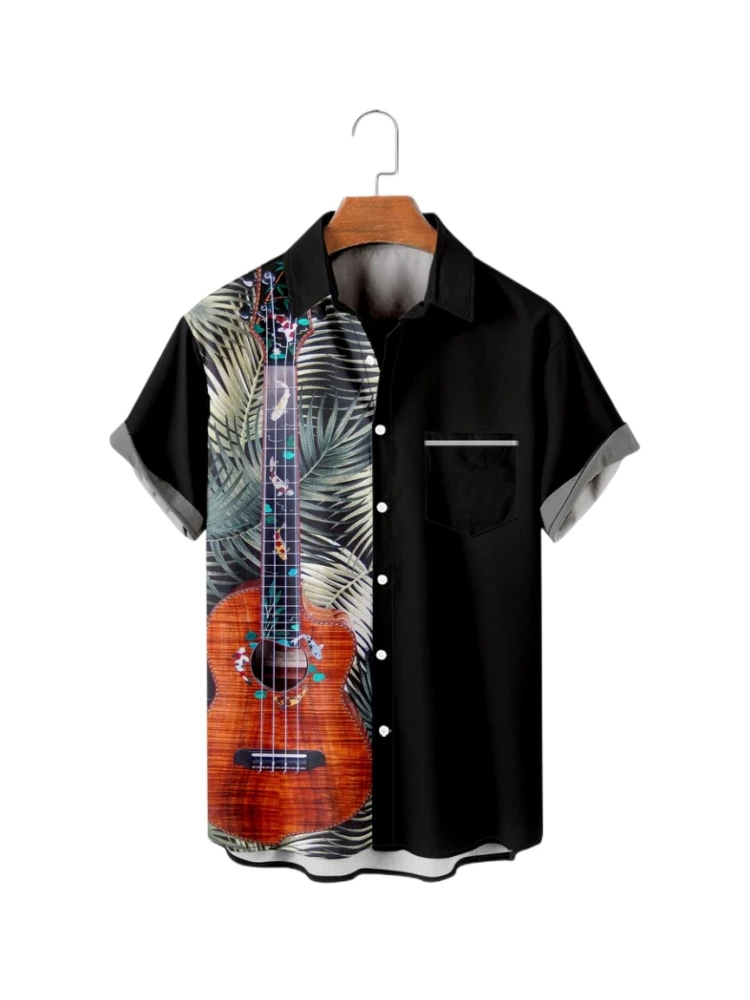 2023 New Hawaiian Men's Short-sleeved Shirt Summer Beach 3D Printing Social Casual Floral Anime Pattern Tops Dazn Clothing Size