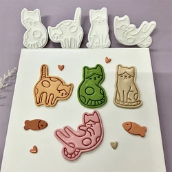 Cute Cat Shaped Cookie Cutters Animal Pet Kitten Birthday Cake Decorating Tool Fondant Frosting Biscuit Mold Baking Accessories