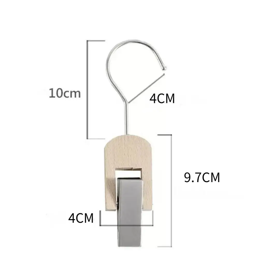 5 Stück Holz-S-Haken Kleiderständer Kleidung Hosen Schal Clips – Detail 5