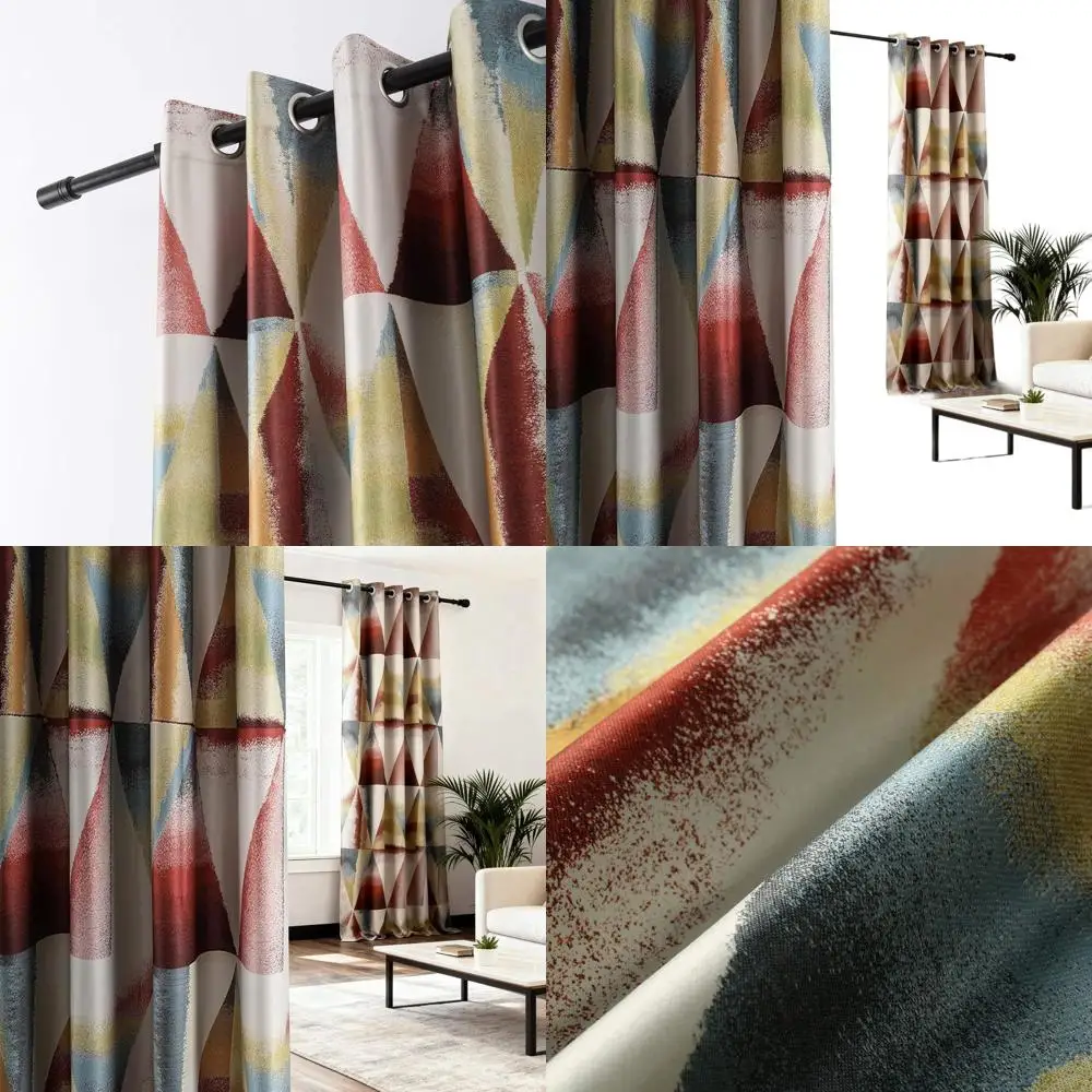 

Термоизолирующие шторы с эффектом полного затемнения (96% светонепроницаемости) - Современные красные занавески для гостиной и спальни, комплект из 2 штук