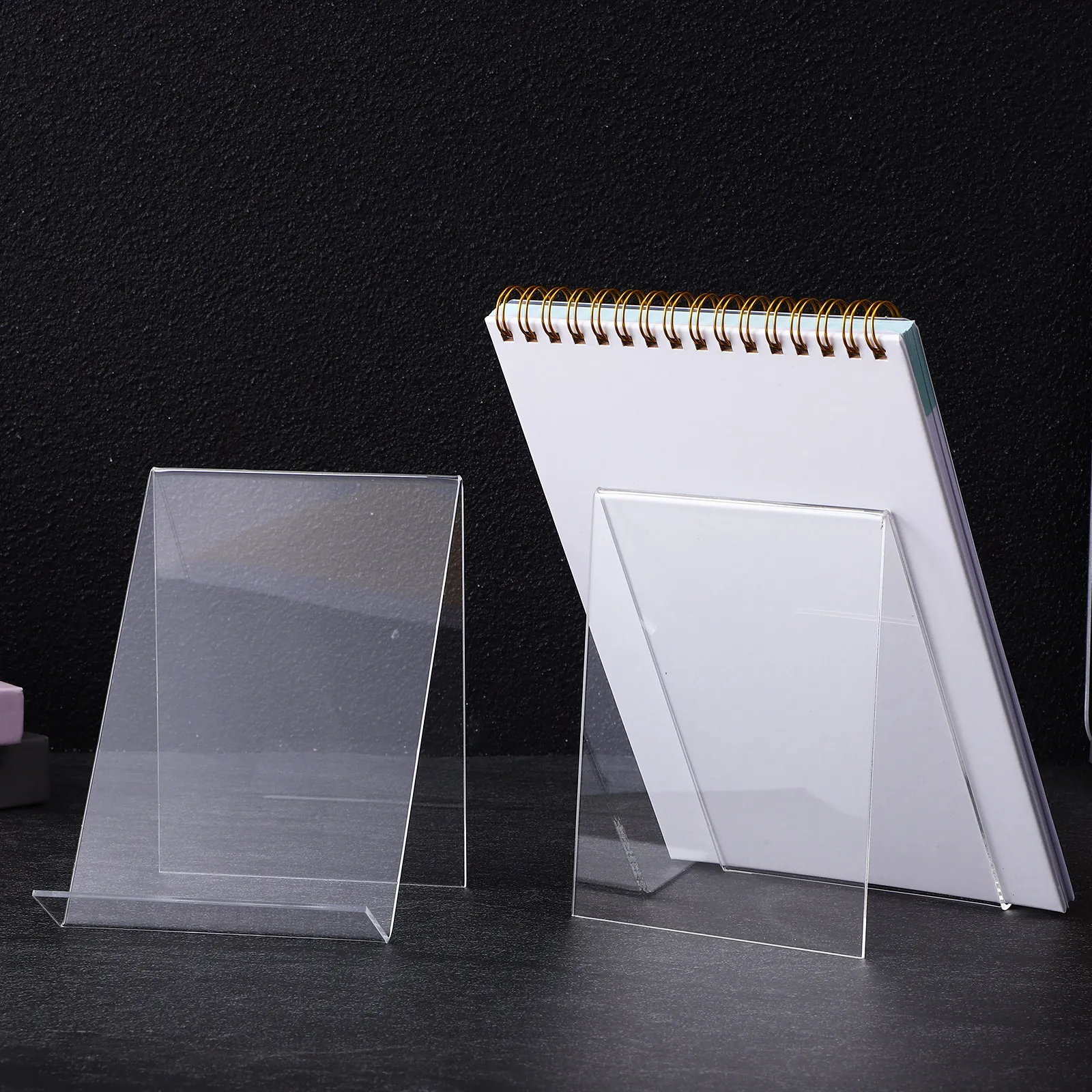 8pcs-clear-acrylic-display-rack-transparent-book-stand-office-file-holder-magazine-brochures-organizer-desk-document-shelf