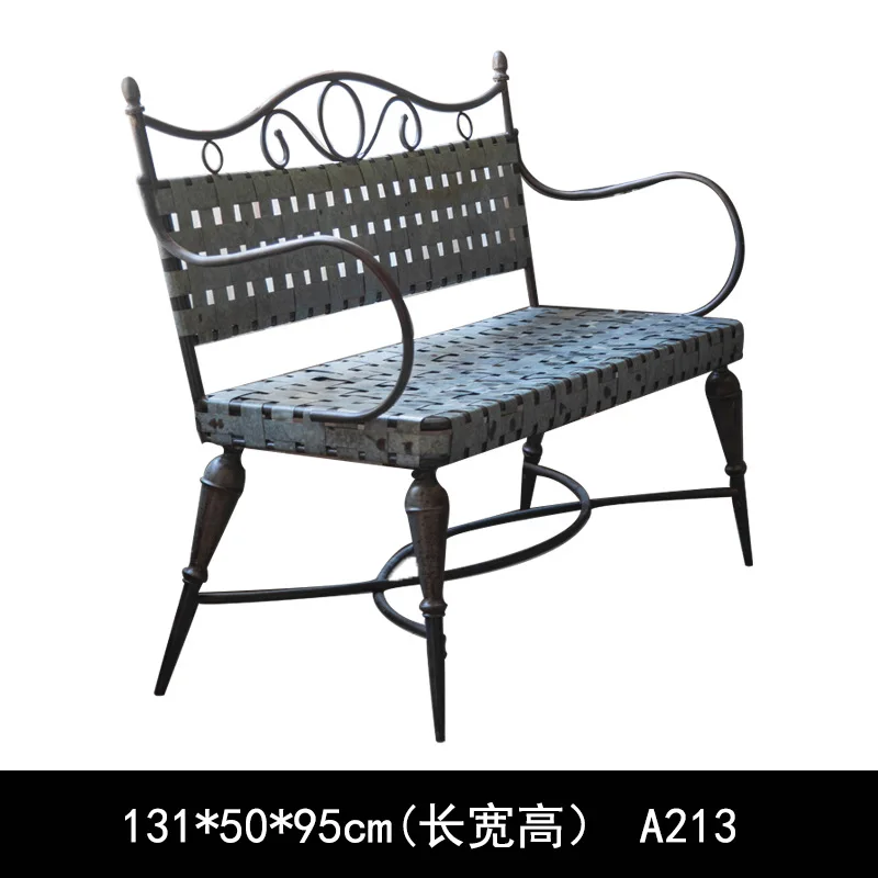 American retro living room bench wedding photography props home living room leisure chair cafe decoration double chair
