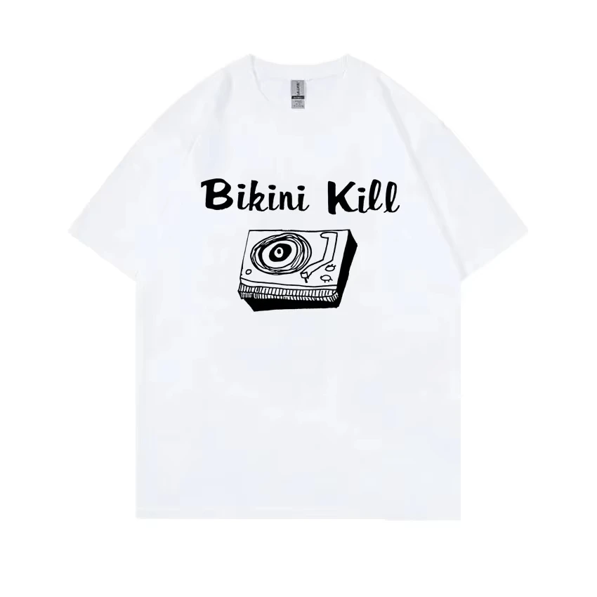 Bikini Kill Leave The World Behind T-shirt Women's Punk Rock T-shirt Round Neck Short Sleeve