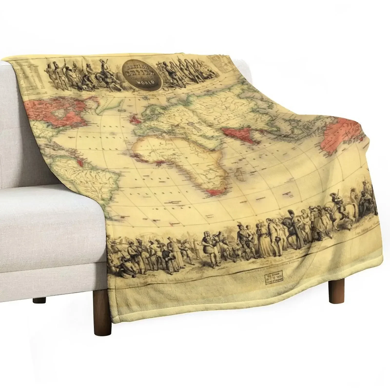 

British Empire Map (circa 1850) Throw Blanket Baby Decorative Sofa Beautifuls Retros Blankets