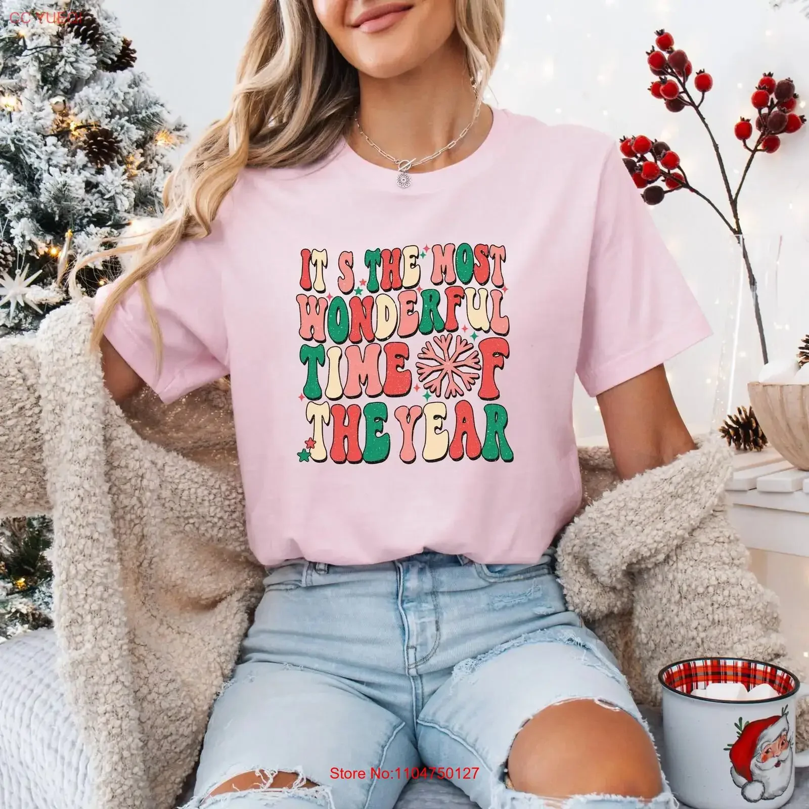 It's the Most Wonderful Time of Year Festive Holiday T Shirt Christmas Family Gathering Apparel Seasonal Cozy Winter Top Soft