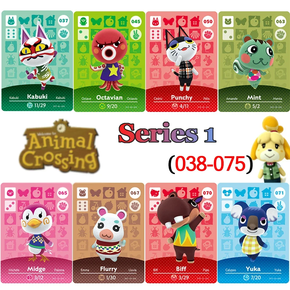 038 to 074 Animal Crossing: New Horizons game Cards Game High Quality NFC Cards Animal Cards Tags for NS Switch Wii U Set