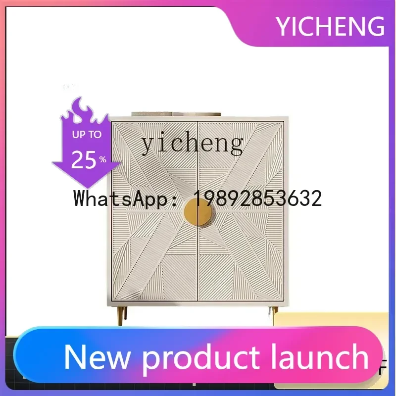 

G1 light luxury home entrance cabinet shoe cabinet integrated household living room solid wood carving flower antique