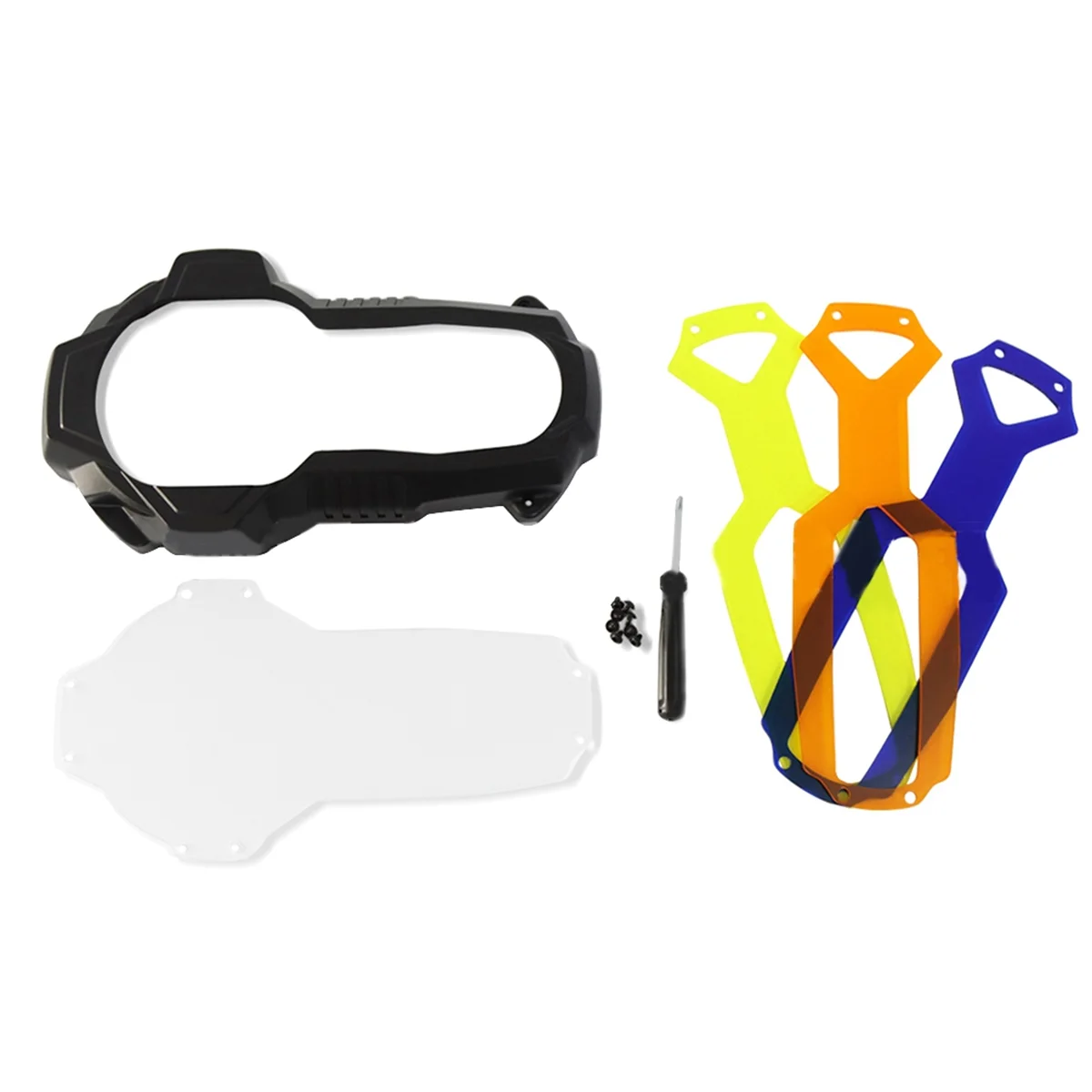 Headlight Protector with 3 Fluorescent Covers for BMW R1200GS LC GSA R1250GS R 1250GS ADV Adventure Transparent