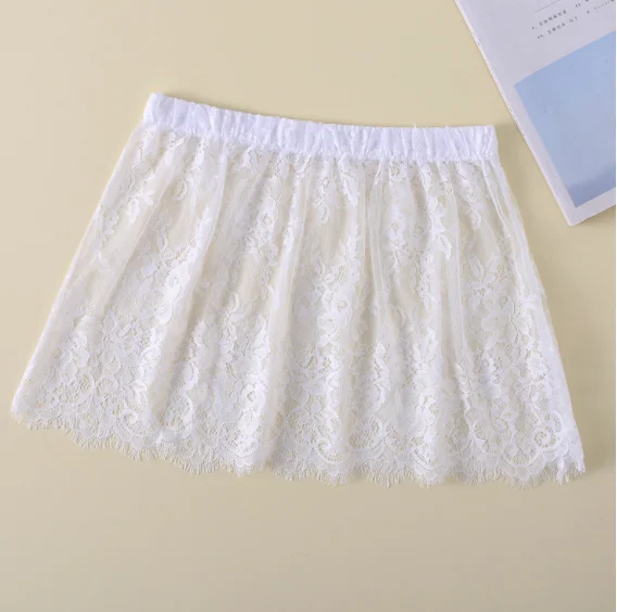 Miniskirt Sexy Transparent Lace Mesh Skirt Shirt Extender Women Summer Mini Black White Short Micro Skirt Ladies Underskirt