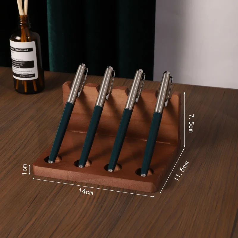1 Stück Schreibtisch-Organizer aus Holz in Walnussfarbe – Stifthalter, Handyhalterung und Aufbewahrungslösung für Büro und Schule – Detail 5