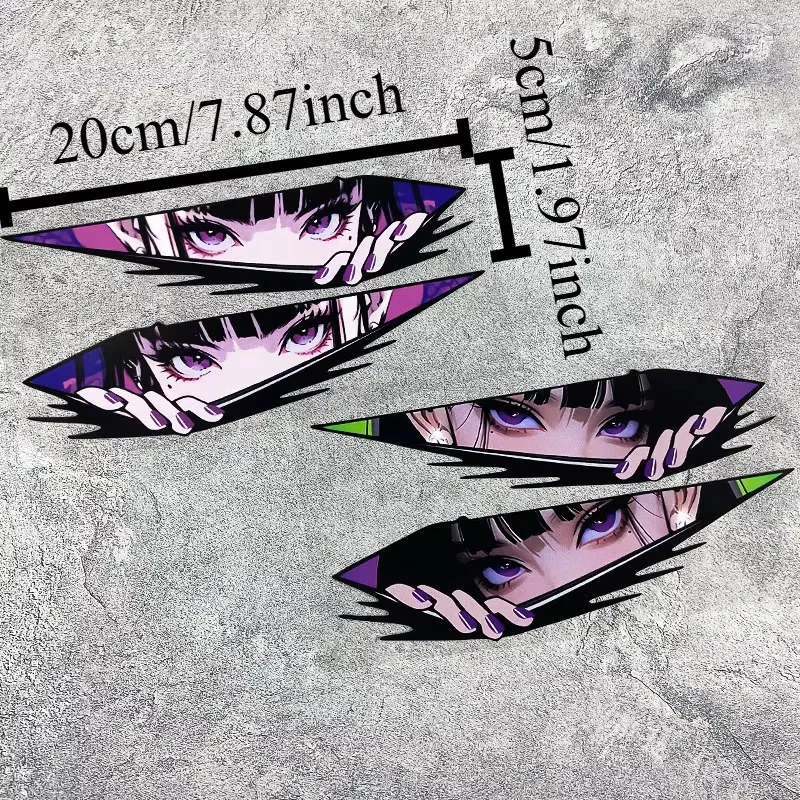 Anime Girl Eyes JDM Motorcycle Stickers Waterproof Motorbike Front Fairing Side Panels Fuel Tank Electric Scooter Vinyl Decals image 3