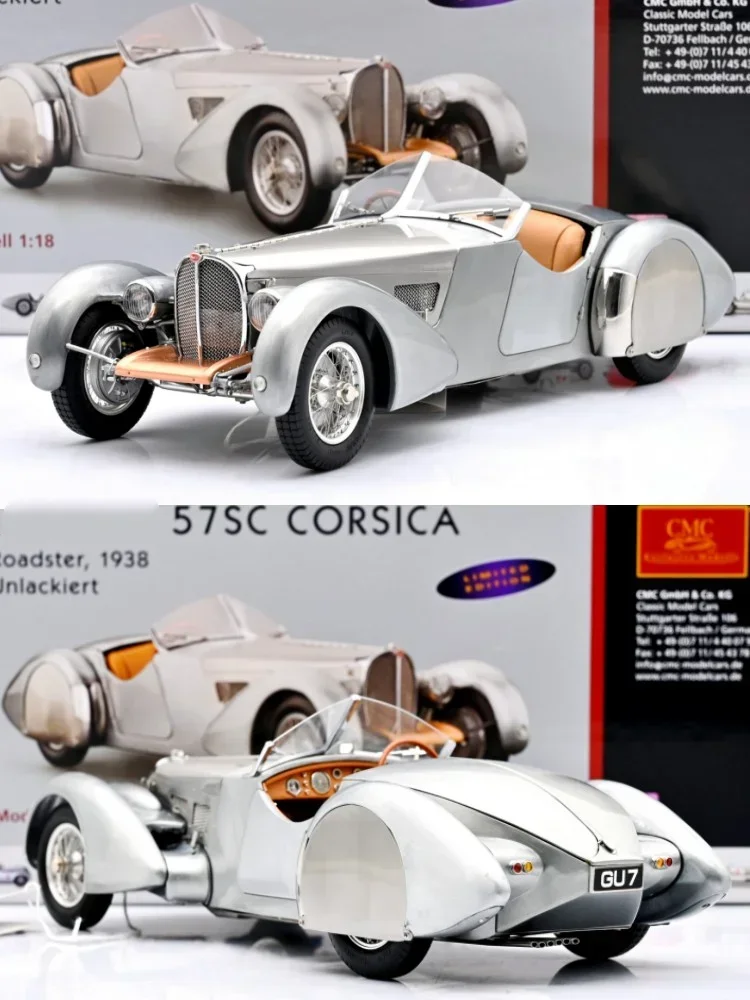 CMC 1:18 57SC Corsica Varnish Version Silver Simulation Limited Edition All Open Alloy Metal Static Car Model Toy Gift