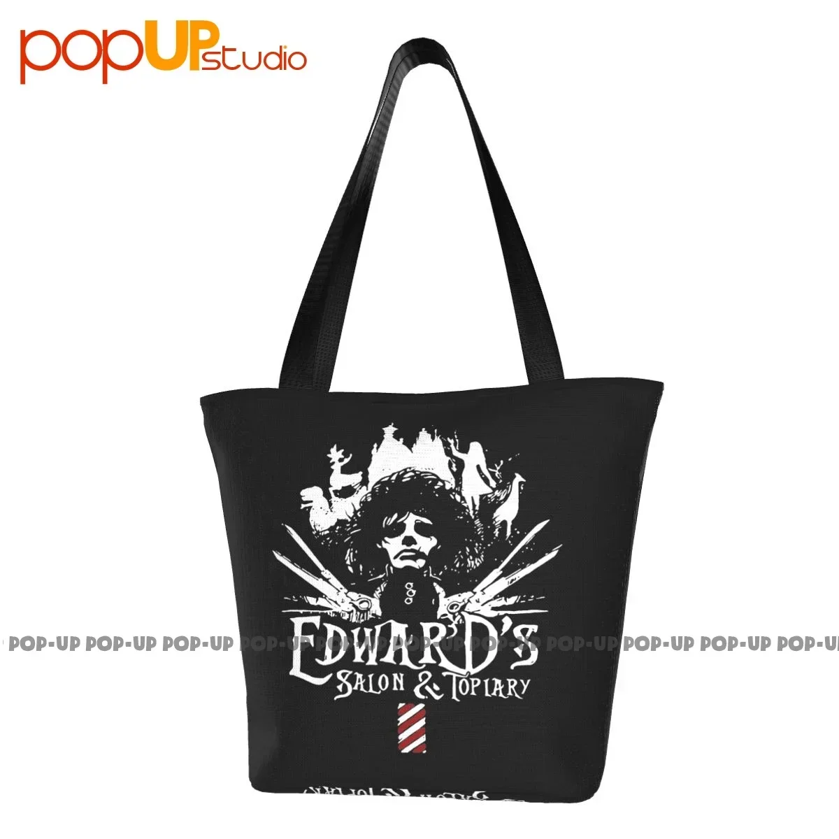 

Edward Scissorhands Barber Shop Salon Cute Handbags All-Match Shopping Bag Grocery Bag