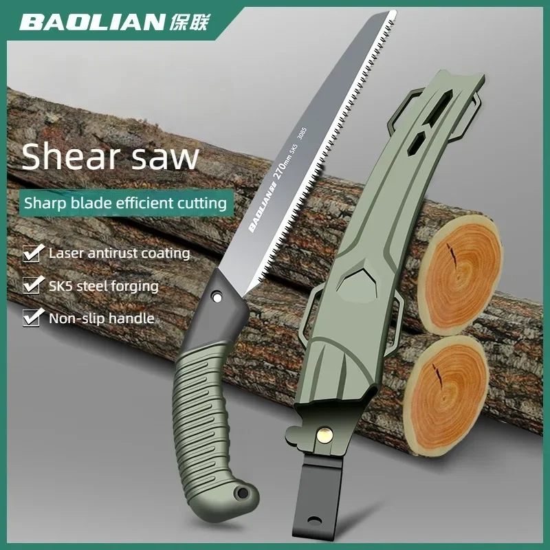Ergonomic Folding Hand Saw with No-Slip Handle for Outdoor Wood Branch Cutting Tree Trimming Camping Backpacking Hiking Hand Too
