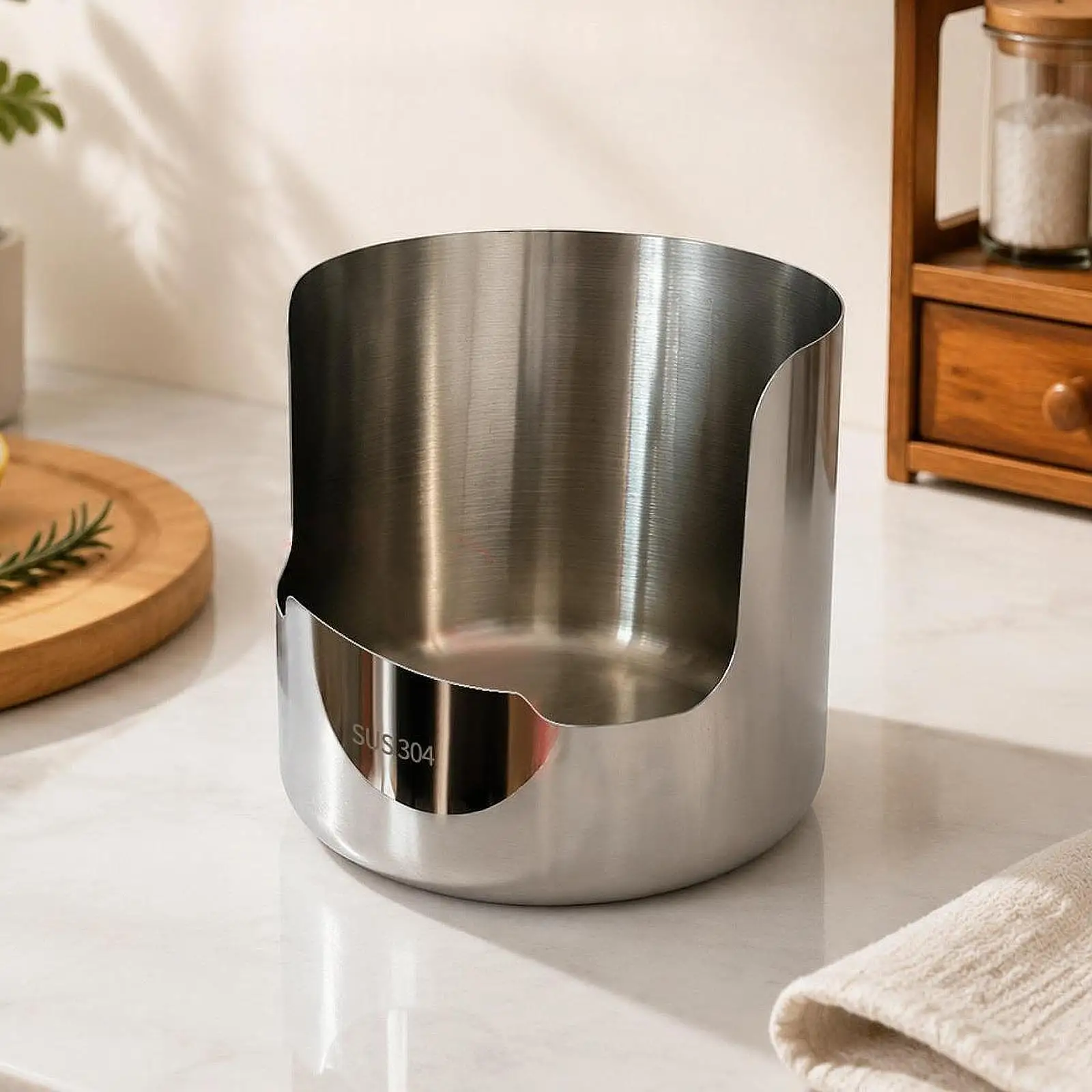 Metal Pot Lid Stand with Spoon Rest Stainless Steel Kitchen Lid Holder Compact Rack for Tidy Countertops