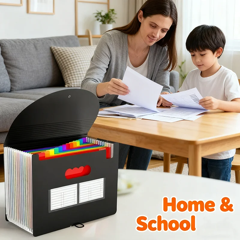 

Expanding File Organizer 13/25 Pockets Accordion Folder Portable Document Holder for Bills Receipts Paper Colorful