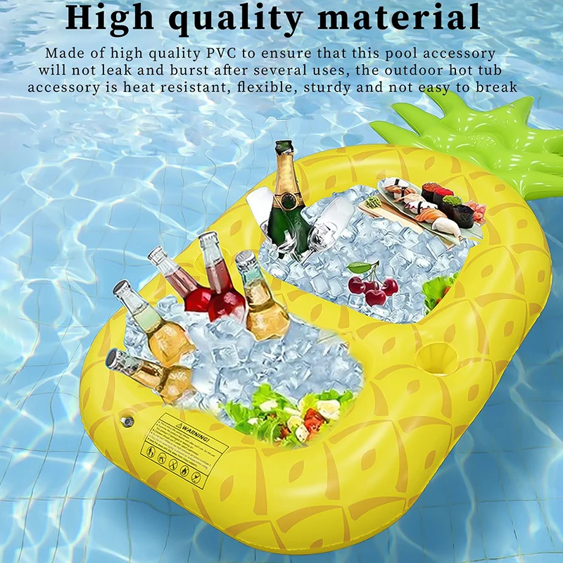 Juguetes inflables de piña para piscina, posavasos de PVC con múltiples agujeros para beber, juguetes acuáticos de verano, Accesorios de playa al aire libre para fiesta