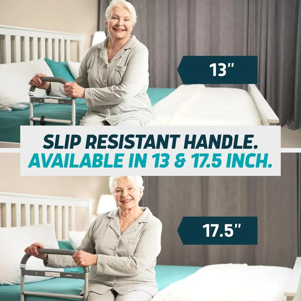 Bed Assist Rail with Motion-Activated Light & Non-Slip Grip - Easy Install for Elderly Safety & Post-Surgery Support